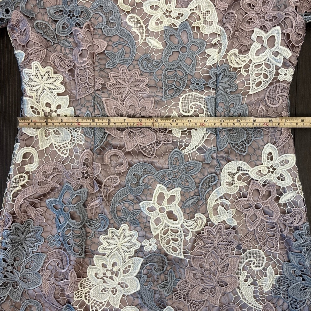 Tahari ASL Shift Dress Size 12 Multicolor Pastel Wedding Feminine Romantic - Picture 13 of 16